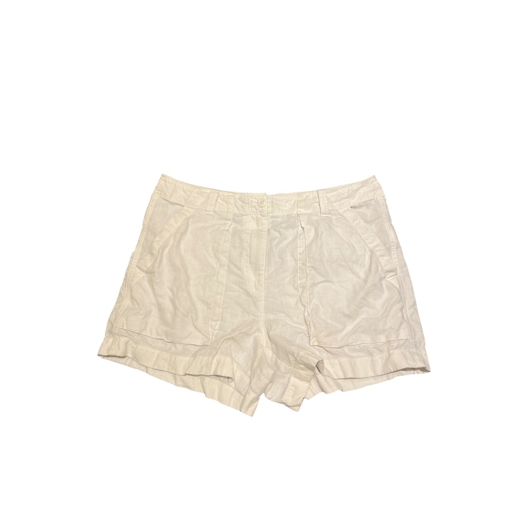 J Crew Linen Blend Utility Shorts Women Size 12 Off White Casual‎ Costal Chic